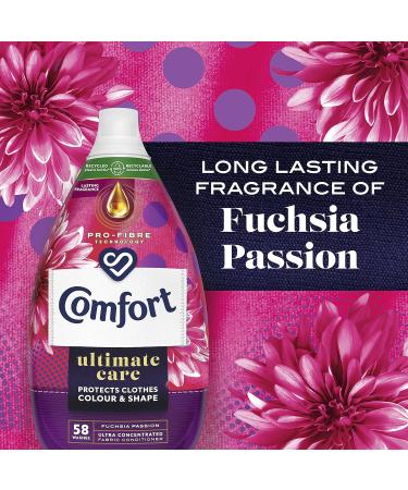 Comfort Ultimate Care Fuchsia Passion Fabric Conditioner 870ml - 58 Washes | 100% Recycled Plastic | Complete Clothes Protection - Buy Online on SooperMarket.com