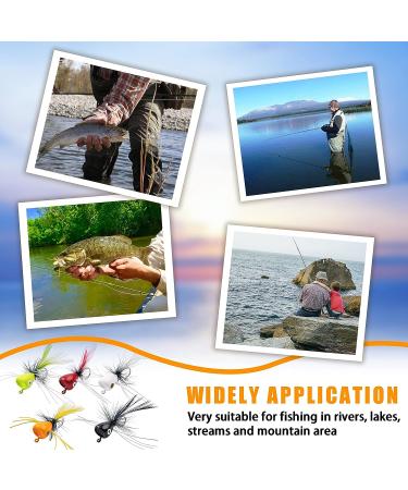 12pcs Colorful Fly Fishing Poppers for Bass, Trout, Salmon - Freshwater Topwater Lures with Hooks - White Assortment - Buy Online on SooperMarket.com