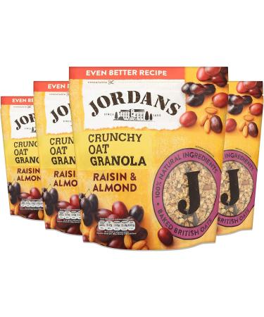 Jordans Natural Muesli | Breakfast Cereal | Vegetarian | High Fibre | 4 PACKS of 1 kg & Granola Raisin and Almond | Breakfast Cereal | High Fibre | 4 PACKS of 750 g Natural Muesli + Granola Raisin and Almond - Buy Online on SooperMarket.com