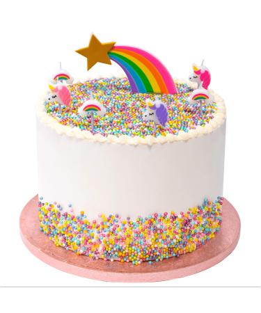CULPITT Unicorn Cake Decorating Set Baking Decorations Kit with Gumpaste Shooting Star Pic Unicorn Candles Multicolor Shimmer Pearls and Board Create Magical Cakes for Birthdays and Celebrations