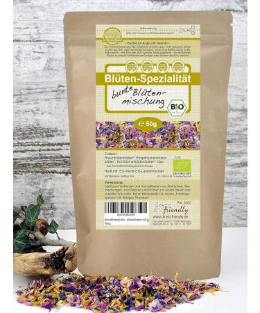 Buy Organic Colored Flower Mixture | 50g | Direct & Friendly | Colorful Rose Marigold & Cornflower Petals for Elegant Dining Decor - Buy Online on SooperMarket.com