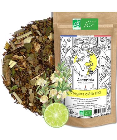 Ascenbio - Rooibos - Organic Summer Orchards - 180g Bulk - Prepared and packaged in France - Biodegradable Packaging