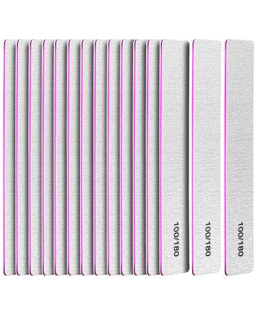 FANDAMEI Double Sided Nail Files 100/180 Grit Emery Boards Fingernail Files Nail Boards 15pcs Nail Styling Tools Nail Emery Block for Home and Salon Use Professional Nail Buffer Block Rectangular 7 1.06 inch-Rectangular 15.0