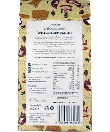 Lovegrass Habesha White Teff Flour - 500g | Gluten, Vegan, Dairy-Free - Buy Online on SooperMarket.com