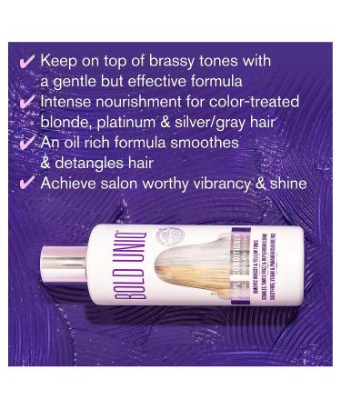Purple Hair Mask, Conditioner & Leave-In Bundle for Blonde, Platinum, Silver, Gray, Ash, and Brassy Hair - Eliminate Yellow Tones, Hydrate and Repair Damaged Hair - Vegan - Buy Online on SooperMarket.com