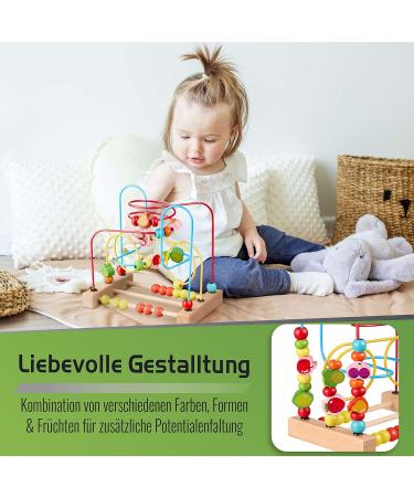 Buy Balinco MOTOR SKILLS LOOP - Wooden Toy Bead Labyrinth with Fruit Elements & Bead Slider | Ideal Baby Toy for 6 Months+ - Buy Online on SooperMarket.com