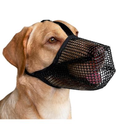 Dog Muzzle Soft Mesh Covered Muzzles for Small Medium Large Dogs Poisoned Bait Protection Muzzle with Adjustable Straps Prevent Biting Chewing and Licking Black XS: Snout(4 "-6 ")