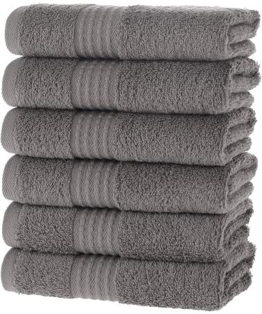 Maura Basics Turkish Cotton Wash Cloths Set - 13x13 American Standard Size | Soft, Durable, Absorbent Towels - 6 Pack | Space Gray - Buy Online on SooperMarket.com