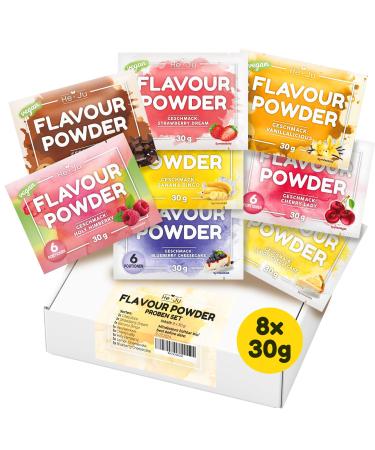 HE-JU taste powder rehearsals set 8 x 30g various flavor powder varieties versatile sweeteners for food and drinks