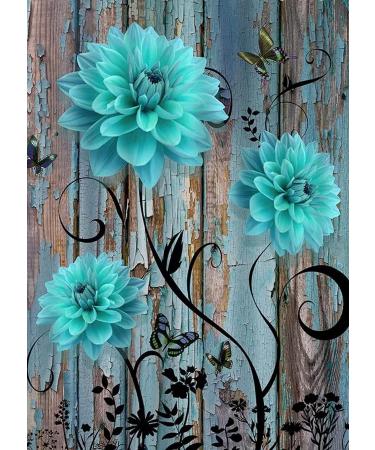Rustic Flower Diamond Painting Kits for Adults - Farmhouse 5D Diamond Art Kits for Adults Beginner  DIY Full Drill Diamond Dots Paintings with Diamonds Gem Art and Crafts for Adults Home Wall Decor