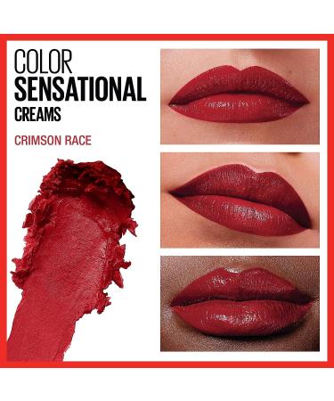 Maybelline Color Sensational Hydrating Lipstick - Cream Finish Lip Makeup for Nude Pink Red Plum Lip Color - Crimson Race 0.15 oz - Buy Online on SooperMarket.com