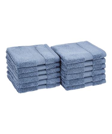 Amazon Basics Dual Performance Washcloths - 12-Pack Cotton True Blue True Blue Washcloths