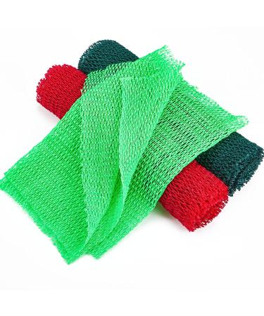 3 Pieces African Net Bath Sponge African Body Exfoliating Net Long Washcloth Bath Net Sponge Exfoliating Shower Body Scrubber Back Scrubber Skin Smoother for Daily Use or Stocking Stuffer  3 Colors