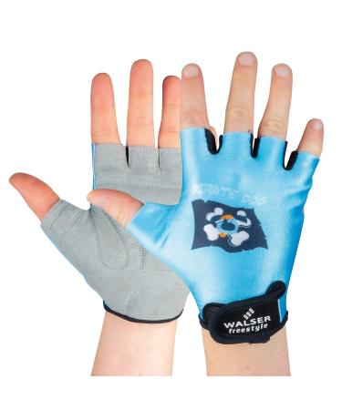 Walser Cycling Gloves Gel-Grip non-slip cycling gloves with Velcro fastening for racing mountain light blue kids - XXS