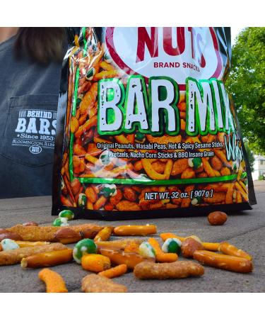BEER NUTS Bar Mix with Wasabi - 26oz Family Size Resealable Jar: Original Roasted Peanuts, Asian Wasabi Peas, Hot & Spicy Sesame Sticks, Pretzel Niblets, Nacho Cheese Sticks, BBQ Insane Grain - Buy Online on SooperMarket.com
