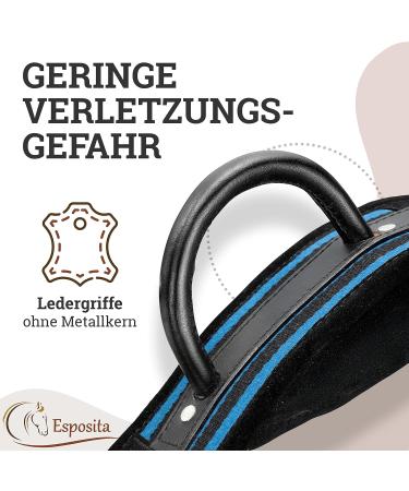 Esposita Riding Strap with Leather Handles | Versatile Lunging & Vaulting Belt | Blue-Black Wooden Horse Accessory - Buy Online on SooperMarket.com