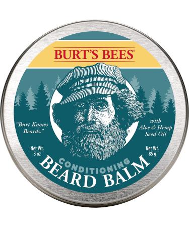 Burt's Bees Conditioning Beard Balm with Aloe & Hemp, For Men, Amber, 3 Oz Beard Balm 1 Count