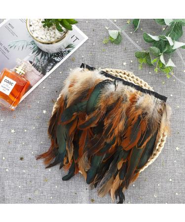 HaiMay 4.5 Yards Rooster Feathers Fringe Trim Ribbon for Crafts and Costumes - 5-7 Inch Width - Buy Online on SooperMarket.com