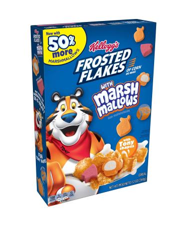 Kellogg's Frosted Flakes Breakfast Cereal, 12oz Box (1 Box), Original with Marshmallows,7 Vitamins and Minerals