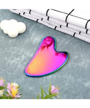 Nuanchu Rainbow Stainless Steel Gua Sha Tool - Facial Massage for Tightening Skin Body Eyes & Neck - Travel Pouch Included - Perfect Skin Care Gift - Buy Online on SooperMarket.com