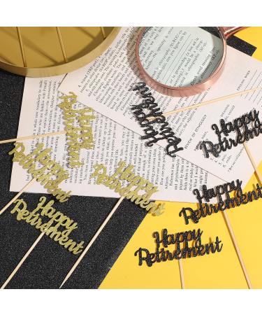 36 Pieces Happy Retirement Cupcake Toppers Retirement Food Picks Glitter Retired Cupcake Picks Retirement Theme Party Cake Decorations for Retirement Theme Party Supplies (Black Gold) - Buy Online on SooperMarket.com