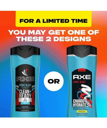 AXE Charge and Hydrate Sports Blast Men's Body Wash 16 oz - Energizing Citrus Scent - 100% Recycled Bottle - Buy Online on SooperMarket.com