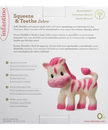 Infantino Squeeze and TeeThe Zebra Teether Toy - Fun and Soothing for Baby - Buy Online on SooperMarket.com