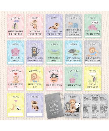 Baby Milestone Cards 57 Keepsake Moments | First Year Memories | Personalise | Unisex | Mum to be Gift | Baby ... - Buy Online on SooperMarket.com