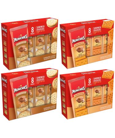 Munchies Sandwich Crackers, Peanut Butter Variety Pack,4 Count (Pack of 1)