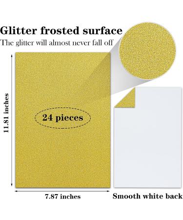 Twavang 24 Sheets Gold Glitter Cardstock Paper - Premium 250GSM A4 Sparkly Paper for Scrapbook, DIY Projects, Party Decoration, Gift Wrapping - Buy Online on SooperMarket.com