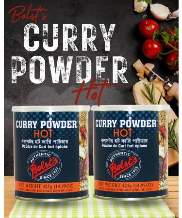 Bolst's Hot Curry Powder Tin (2 x 425g) with Recipe Leaflet - Perfect for Delicious Curry Dishes | Ideal for Homeowners & Caterers - Buy Online on SooperMarket.com