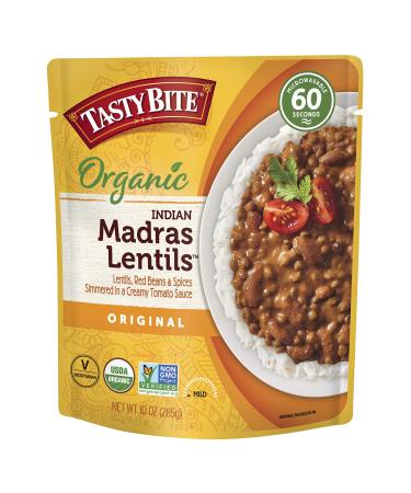 Tasty Bite Organic Indian Madras Lentils, Microwaveable Ready to Eat Entree, 10 Ounce (Pack of 6)