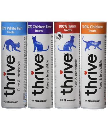 Thrive Cat Treats Assorted (Chicken White Fish Tuna & Chicken Liver). (Pack of 4)