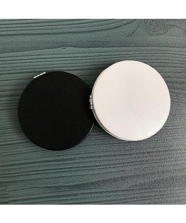 Zcooooool Round Folding Makeup Mirror 8CM - Professional Double-Sided Compact Mirror, PU Surface, Handbag Mirror, White - Buy Online on SooperMarket.com