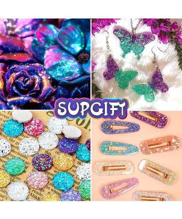 Body Glitter SUPGIFT 130g Holographic Chunky Cosmetic Chameleon Sequins - 15 Colors for Makeup, Hair, Nail Art, Slime, Craft, Resin - Includes Brush and 5 Spoons - Buy Online on SooperMarket.com