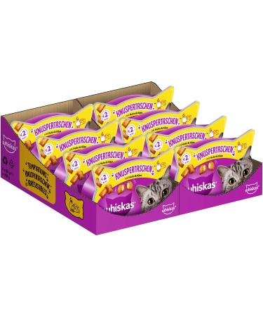 Whiskas crunchy pockets cat snack with chicken and cheese taste 8x60g (8 packs) - Different product packaging available chicken & cheese 60 g (8 Pack)