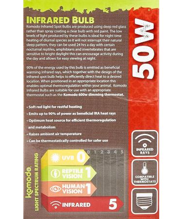 Komodo Infrared Heat Lamp ES 50 Watt - Buy Online on SooperMarket.com