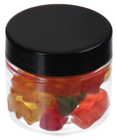 50 ml transparent PET bottle black plastic cap 50 units