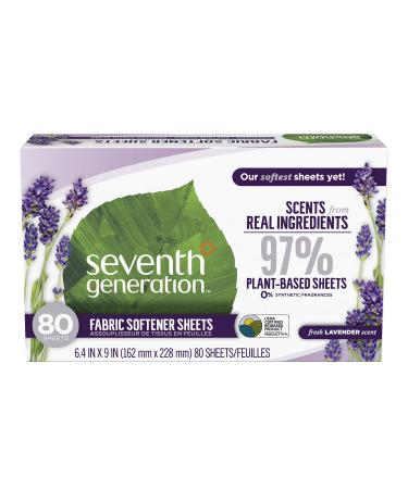 Seventh Generation Fabric Softener Sheets Fresh Lavender scent 80 count (Packaging May Vary)