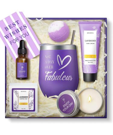 Birthday Gifts for Women Best Friends Spa Gifts Baskets for Female Unique Bath and Body Works Gifts Set Lavender Self Care Gifts Purple Relaxing Inspirational Gifts for Mom Grandma Teacher - Buy Online on SooperMarket.com