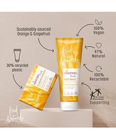 Kind Natured The Awakening Cleansing Scrub Bar Natural Orange and Grapefruit Vegan Bar Exfoliating Soap 100g - Buy Online on SooperMarket.com
