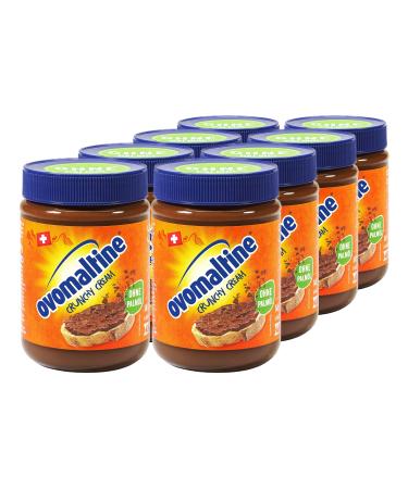 Ovomaltine Crunchy Cream Brot spread - uniquely crispy chocolate cream without palm oil - sweet spread with crispy ovomaltine pieces - Made in Switzerland (8 x 380g) Crunchy Cream 8 x 380g
