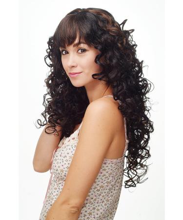 WIG ME UP Women's Long Voluminous Curls Wig with Black Reddish Brown Highlights | FS1010-C-1BH30 - International Shipping Available - Buy Online on SooperMarket.com