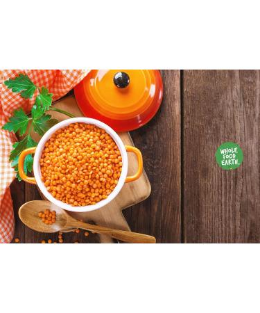 Wholefood Earth Organic Red Split Lentils 500g - GMO Free, Vegan, High Fiber, High Protein - Certified Organic - Buy Online on SooperMarket.com
