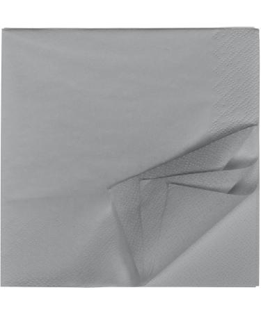 HEKU 100 Single-Colored 3-Layer Napkins | 33x33cm | High-Quality Absorbent Napkins for Events & Gastronomy | Stylish Silver 5-Pack - Shop Internationally! - Buy Online on SooperMarket.com