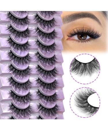 10 Pairs of EYDEVRO Natural Mink Eyelashes | Fluffy Wispy 15mm Cluster Extensions | C & D Curl Volume False Lashes with Cotton Band - Buy Online on SooperMarket.com