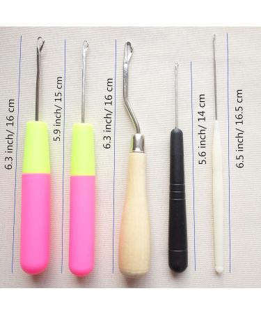Pack of 5 Different Sizes Latch Hook Crochet Needle Hook Tools for Braid Hair Scarf Carpet Making and Other Crafts - Buy Online on SooperMarket.com