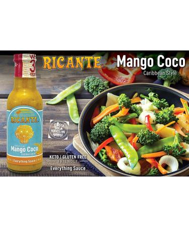 Ricante Tropical Mango Coco Caribbean Style Everything Sauce - 12oz Bottle | Keto, Gluten Friendly, Whole 30 Approved - Buy Online on SooperMarket.com