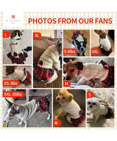 KYEESE Dog Sweater Dress with Leash Hole - Buffalo Check Red Small Turtleneck Pullover for Beige Small Dogs - Buy Online on SooperMarket.com