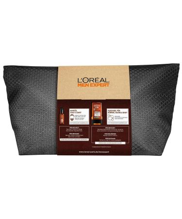 L'Or al Men Expert Nursing Set - Beard Oil & XL Shower Gel Cedar Wood Oil Washbag & Grooming Kit - Perfect Body & Beard Care - Buy Online on SooperMarket.com